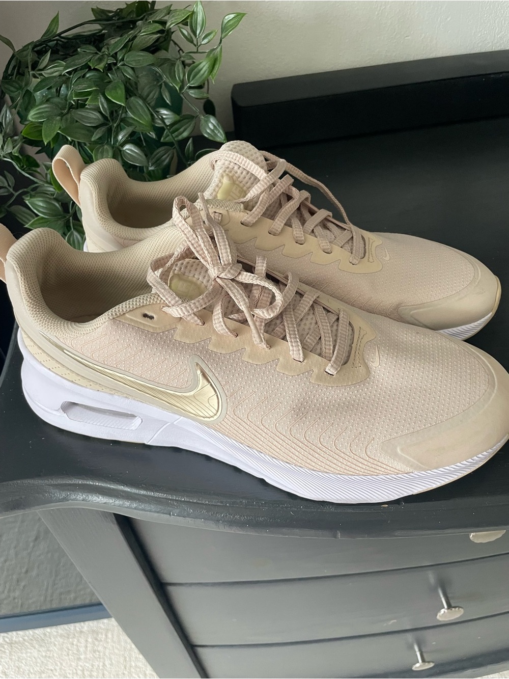 Nike Women’s Athletic Sneakers in Light Beige and White